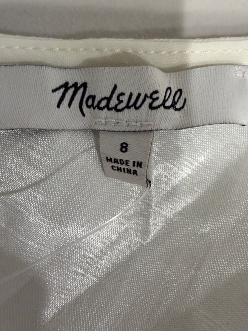 Madewell One-Shoulder Midi Dress Linen Blend Minimal Neutral NWT | Size 8 - Picture 6 of 8